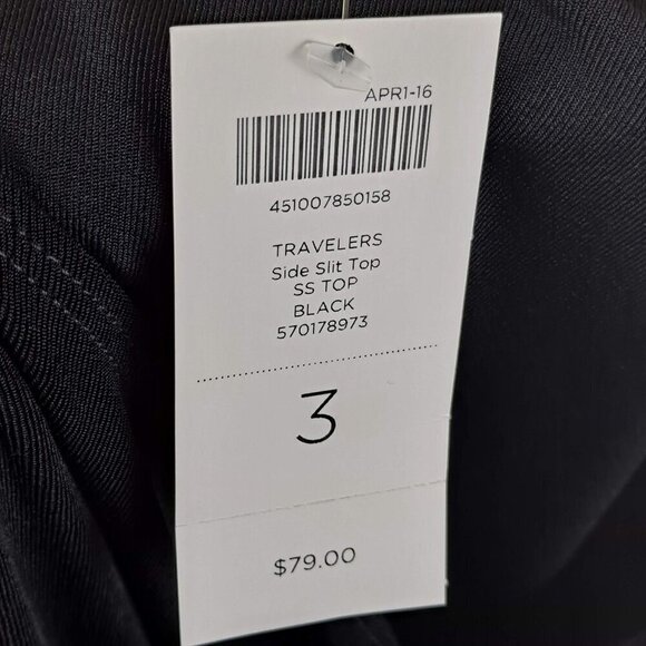 Traveler's by Chico's Size 3 (US L) Black Sleeveless Tunic Top Side Vents NWT - Picture 10 of 12